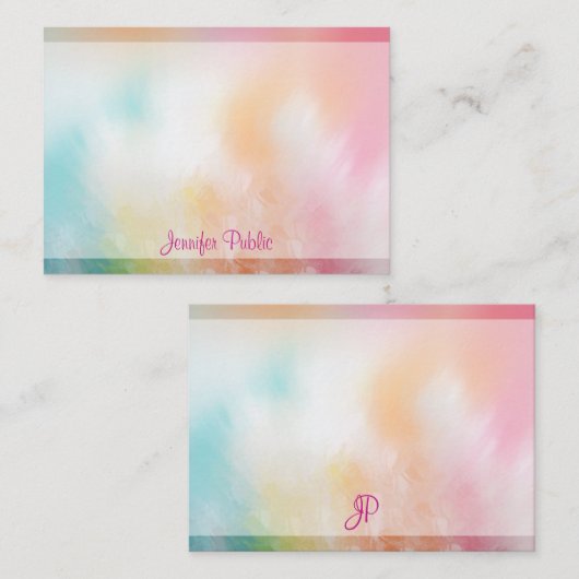 Abstrakte Vorlage für benutzerdefinierte handgesch (Vorne/Hinten)