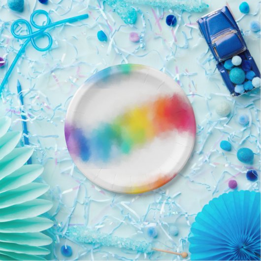 Abstrakte Vorlage Moderne Regenbogenfarben Pappteller (Party)