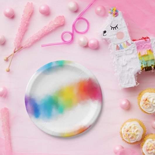 Abstrakte Vorlage Moderne Regenbogenfarben Pappteller (Party)
