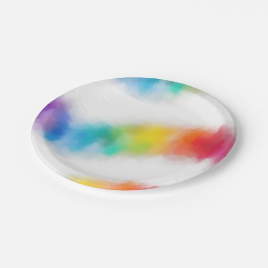 Abstrakte Vorlage Moderne Regenbogenfarben Pappteller (Schrägansicht)