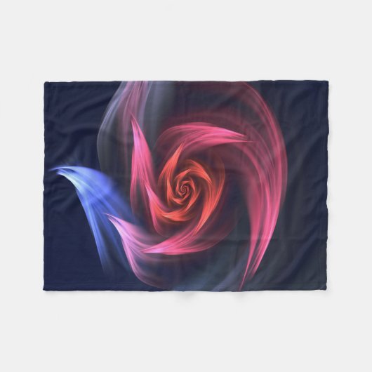 Abstrakte Vortex-Form rot und blau Fleecedecke (Vorderseite (Horizontal))