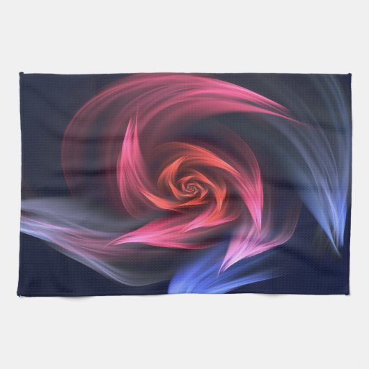 Abstrakte Vortex-Form rot und blau Geschirrtuch (Horizontal)