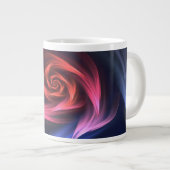 Abstrakte Vortex-Form rot und blau Jumbo-Tasse (Vorderseite Rechts)