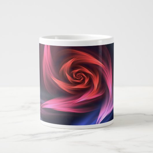 Abstrakte Vortex-Form rot und blau Jumbo-Tasse (Vorderseite)