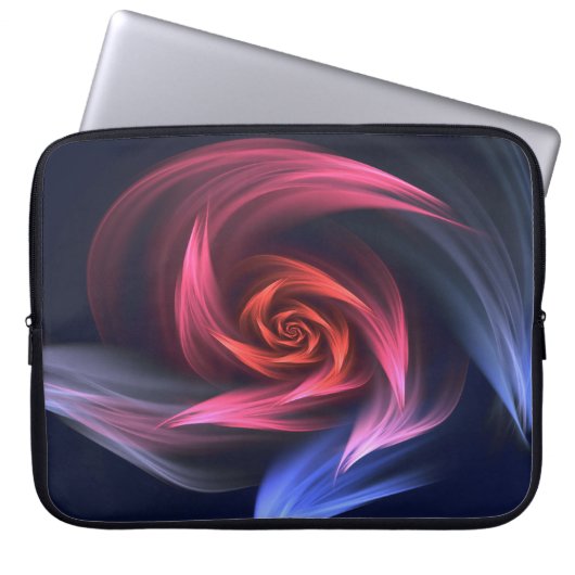 Abstrakte Vortex-Form rot und blau Laptopschutzhülle (Vorderseite)
