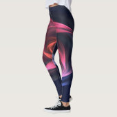 Abstrakte Vortex-Form rot und blau Leggings (Links)