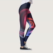 Abstrakte Vortex-Form rot und blau Leggings (Rechts)