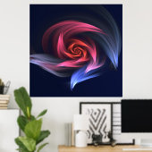Abstrakte Vortex-Form rot und blau Poster (Heimbüro)