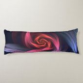 Abstrakte Vortex-Form rot und blau Seitenschläferkissen (Rückseite)