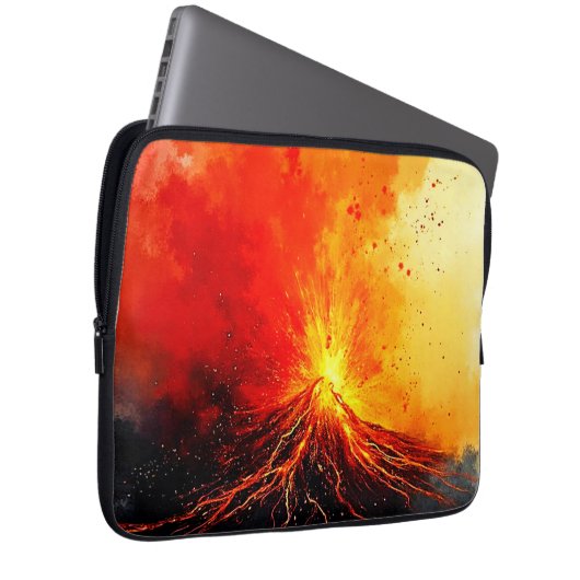 Abstrakte Vulkanausbrüche Laptopschutzhülle (Vorne Rechts)
