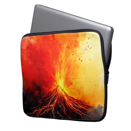 Abstrakte Vulkanausbrüche Laptopschutzhülle (Vorderseite Links)