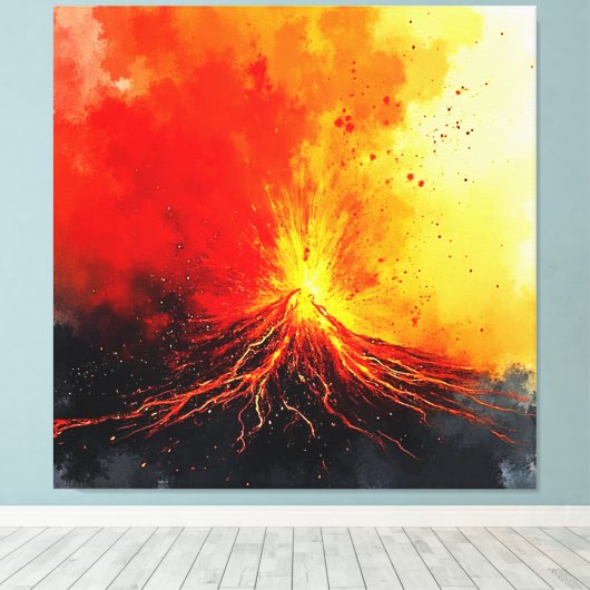 Abstrakte Vulkanausbrüche Leinwanddruck (Insitu (Holzboden))
