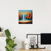 Abstrakte Waldlandschaft Kunst, Dichtung und Musik Poster (Heimbüro)