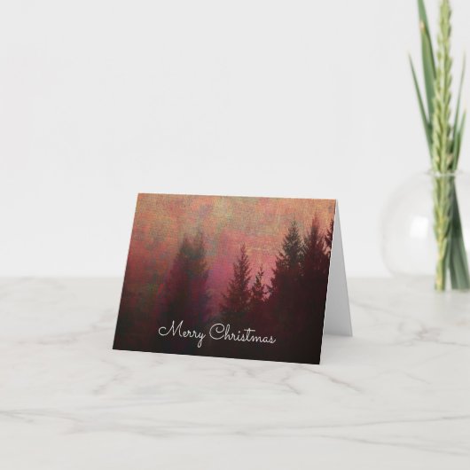 Abstrakte Waldlandschaft Kunst Frohe Weihnachten (Vorderseite)