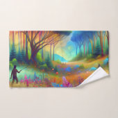 Abstrakte Waldlandschafts Grafik Handtuch (Handtuch)