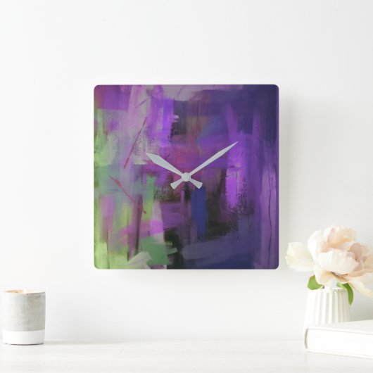Abstrakte Wand-Uhr Quadratische Wanduhr (Zuhause)