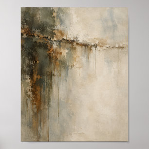 Abstrakte Wandkunst aus verwitterter Erde und Putz Poster