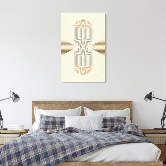Abstrakte Wandkunst im Stil der Mitte des 20. Jahr Leinwanddruck (Insitu (Schlafzimmer))