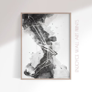 Abstrakte Wandkunst in Schwarzweiß Poster
