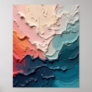 Abstrakte Wandkunst mit fetten Pinselstrichen Poster