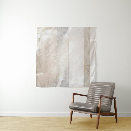 Abstrakte Wandkunst mit weichem, neutralem Geometr Wandteppich (Beispiel)