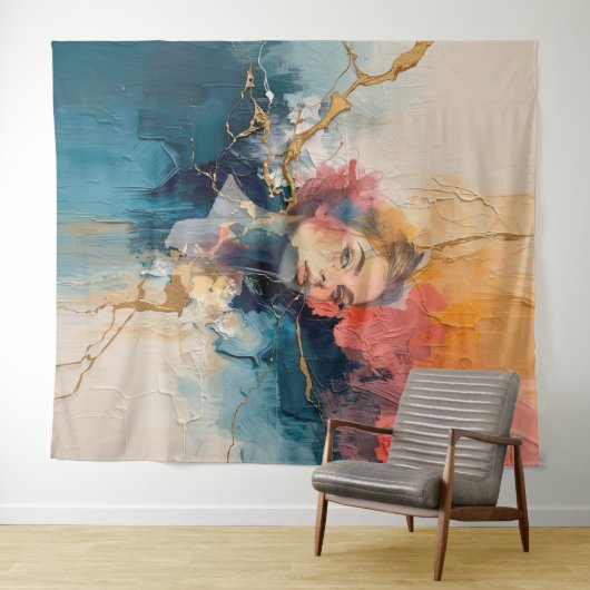 abstrakte Wandkunst, moderne Kunstdrucke, weiblich Wandteppich (Beispiel (Horizontal))