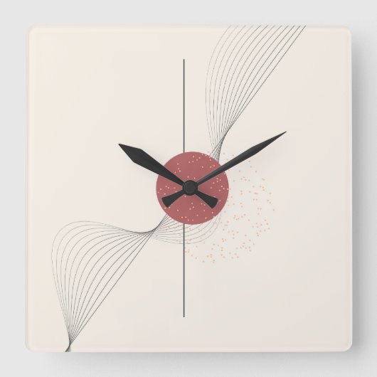 Abstrakte Wandkunst Quadratische Wanduhr (Vorderseite)