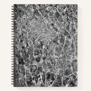 Abstrakte Wasserarme, Schwarz-Weiß-Foto Notizblock