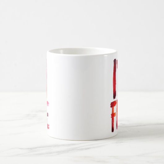 Abstrakte Wasserbürstenmalerei "I'M FINE" Kaffeetasse (Mittel)