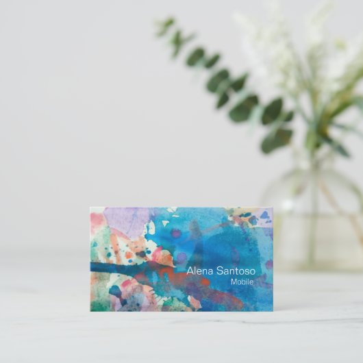 Abstrakte Wasserfarbe 07 Visitenkarte (Stehend Vorderseite)