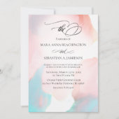 *~* Abstrakte Wasserfarbe Aqua Coral Wedding Einladung (Vorderseite)