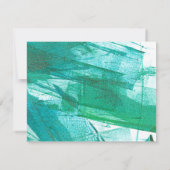 Abstrakte Wasserfarbe Aquamarin Mitteilungskarte (Rückseite)