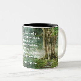 Abstrakte Wasserfarbe Baumart, individuelles Angeb Zweifarbige Tasse