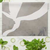 Abstrakte Wasserfarbe Beige Grau und Weiß Geschirrtuch (Gefaltet)