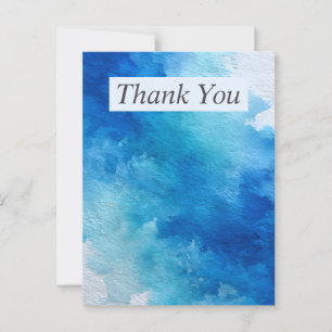 Abstrakte Wasserfarbe Blau Danke Karte