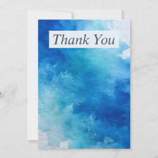 Abstrakte Wasserfarbe Blau Danke Karte