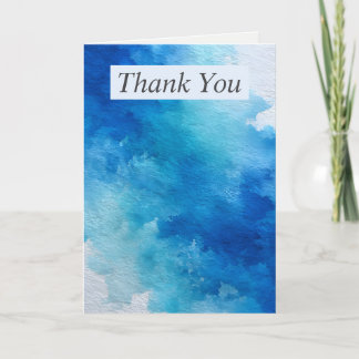 Abstrakte Wasserfarbe Blau Danke Karte