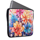 Abstrakte Wasserfarbe Blume Kunst, Dichtung und Mu Laptopschutzhülle (Vorne Rechts)