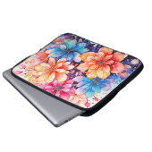 Abstrakte Wasserfarbe Blume Kunst, Dichtung und Mu Laptopschutzhülle (Vorne Knopf)