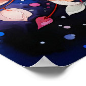 Abstrakte Wasserfarbe Blume Kunst, Dichtung und Mu Poster (Ecke)