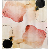 Abstrakte Wasserfarbe Boho Terracotta Rose Duschvorhang (Vorderseite)