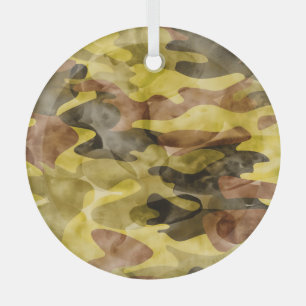 Abstrakte Wasserfarbe: Camouflage-Gefärbte Krawatt Ornament Aus Glas