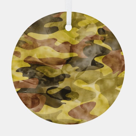 Abstrakte Wasserfarbe: Camouflage-Gefärbte Krawatt Ornament Aus Glas (Rückseite)