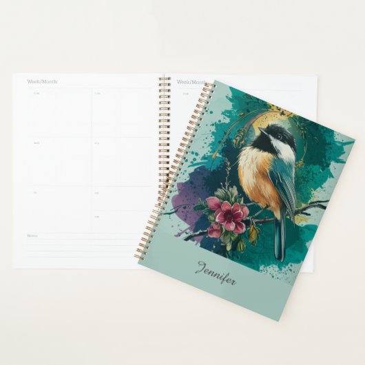 Abstrakte Wasserfarbe Chickadee - Aquamarin Planer (Anzeige)