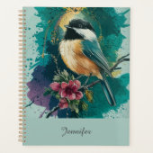 Abstrakte Wasserfarbe Chickadee - Aquamarin Planer (Vorderseite)