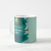 Abstrakte Wasserfarbe Chickadee - Aquamarine Tasse (Vorderseite Links)