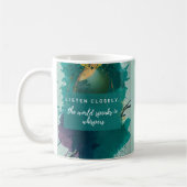 Abstrakte Wasserfarbe Chickadee - Aquamarine Tasse (Links)