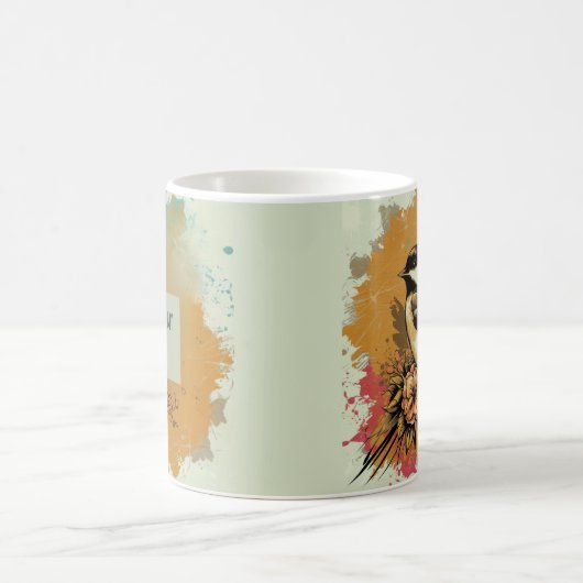 Abstrakte Wasserfarbe Chickadee - Bernstein Kaffeetasse (Mittel)