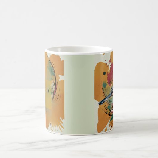 Abstrakte Wasserfarbe Chickadee - Bernstein Kaffeetasse (Mittel)
