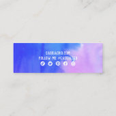 Abstrakte Wasserfarbe Danke Social Media Icons Mini Visitenkarte (Rückseite)